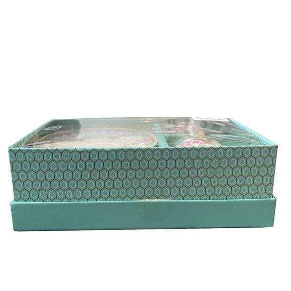 Grace Teaware Fine Porcelain Floral Espresso Cups & Saucers Gift Box Set New - Picture 9 of 10